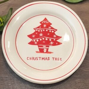 Anthropologie, Molly Hatch Hand painted Christmas Tree Plate 8 1/2" NWOT